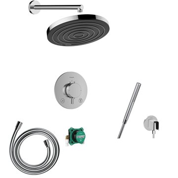 hansgrohe Ecostat Comfort S brusesystem til indbygning komplet - krom